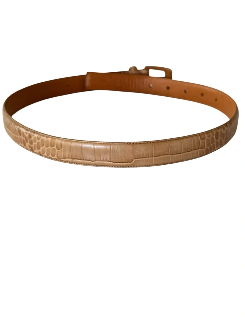 Ralph Lauren Genuine Leather Croc Embossed Belt